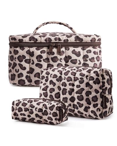 BAGSMART Travel Women's Makeup Bag, 3Pcs Cosmetics & Toiletries Organiser