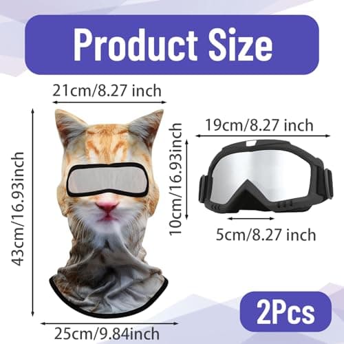 KhgFov Ski Goggles for Men, Ski Goggles, 2 Pack Skiing Accessories Set with Snow Goggles and 3D Tiger Face Mask, UV Protection, Helmet Compatible for Snowboarding, Skiing, Snowmobiling — view 2