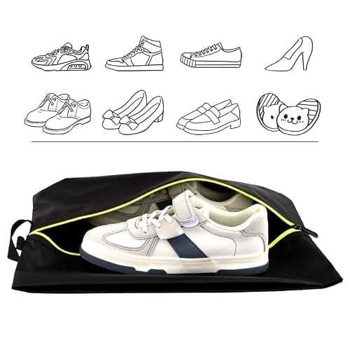 Shoe Bag, Smell Proof Pouch, Multi-Purpose, Water-Resistant, Portable Shoe Organizer, Travel Storage, Large Capacity, Footwear Container for Women, 1-Pack, 39 x 24 x 9 cm, Black, Se référer au — view 6