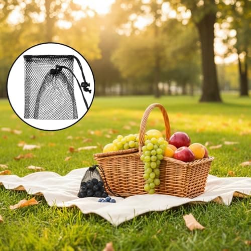 Nogeqi 10 pcs Small Mesh Bags Drawstring, Black Mesh Bags Drawstring, 4" X 5.7"Mini Nylon Net Bag with Cord Lock for Travel Laundry Stuff Organizing Storage Bag — view 6