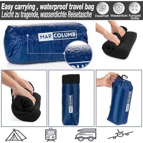 Marcolumb Travel & Camping Comfortable Memory Foam Pillow – Easy to Carry Portable Bag – Temperature Regulating Pillow Case - Perfect for Travelling (Black Contour) — view 5