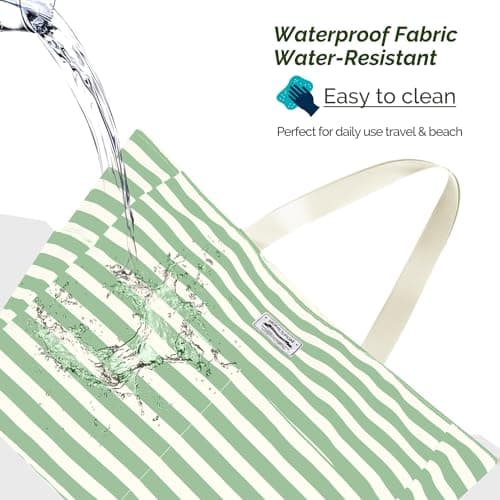 HOMESPON Large Waterproof Beach Bag for Women, Zippered Pool Tote — view 5