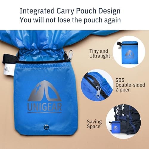 Unigear Anti-Rain Backpack Cover, 10-90L Waterproof Dustproof Durable Abrasion Resistant Protective Cover for Camping, Hiking, Travel, Cycling (Blue, S) — view 5