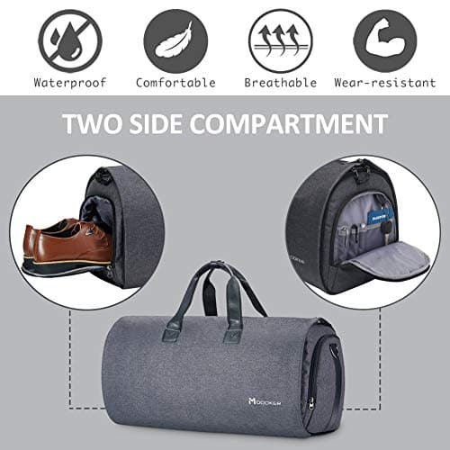 Modoker Convertible PU Leather Garment Bag, Carry-On Travel Duffel — view 5