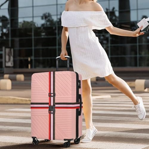 BILIONE 4 Pcs Luggage Straps for Suitcases Strap Lockable Suitcase Belts — view 2