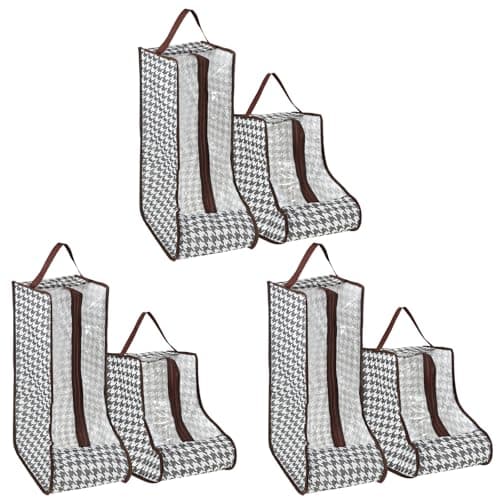 6 Pcs Boot Storage Bags, Portable Short Boots and Tall Boots Protector Bag, Waterproof Shoe Bag, Dustproof Transparent Shoes Organizers Cover for Packing Travel and Daily Use