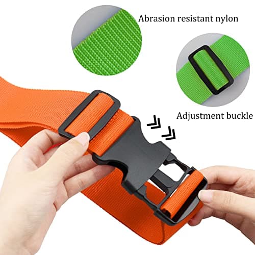 Luggage Suitcase Straps Set, Travel Accessories Thickened Luggage Belt with Quick Release Buckle, Adjustable Black Travel Luggage Straps for Suitcase Baggage (Orange, 2 PCS Set) — view 4
