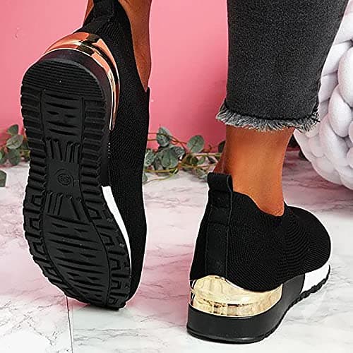 Womens Sneakers Non Slip Work Orthopedic Shoes Women Lightweight Fashion Breathable Tennis Trainers Athletic Shopping Travel Walking Shoes Arch Support Comfort Wide Fit Closed Toe Mesh — view 3