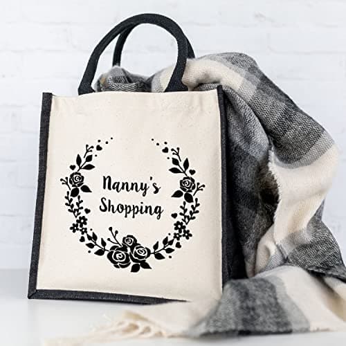 Stickerscape Grandma Wreath Shopping Canvas Bag (Grandma - Black) Christmas Gift for Grandma Mothers Day Gifts for Mum or Grandma Grandma Gifts Nana Gifts Nan Gifts Reusable Shopping Bag — view 6