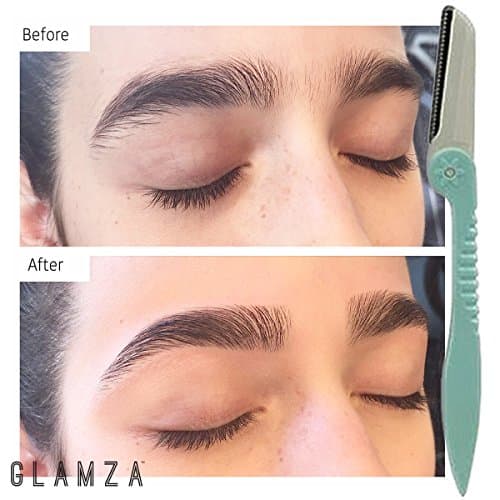 Glamza 2 Pack Eyebrow Brow Shaper Razor & Dermaplaning Safe Painless Portable Women's Shaver Trimmer Tool Grooming Kit — view 4
