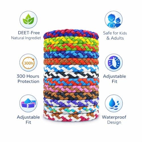 Premium Mosquito Repellent Bracelets (12 Pack) – Natural DEET-Free Bands, Adjustable & Waterproof, Safe for Kids & Adults, 300 Hours Long-Lasting Protection — view 3