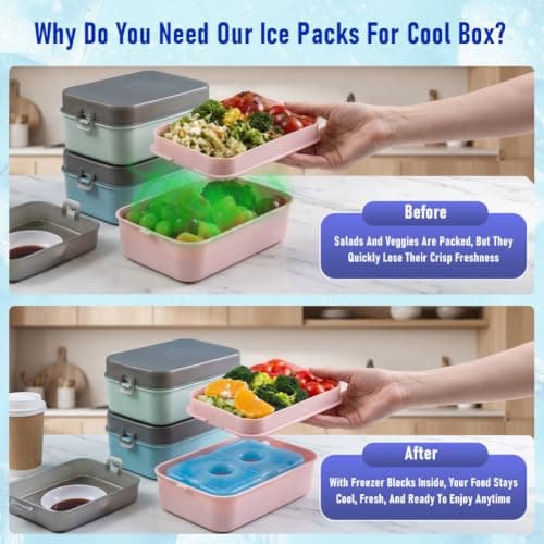 320ml 5 Pack Ice Packs for Lunch Boxes With 5 Pack Drawstring Bag — view 2
