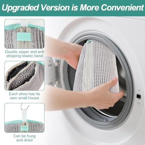 2-in-1 Shoe Washing Bag for Washing Machine(Wash 2 Shoes in 1 Bag) — view 3