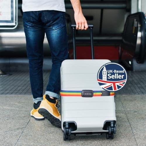 OW-Travel Lockable Luggage Straps for Suitcases with TSA Lock, Rainbow — view 2