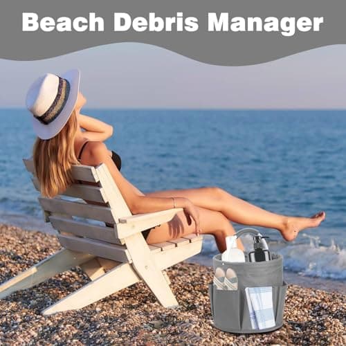 Esteopt Cleaning Caddy with Handle,Tool Bag with Handle,Cleaning Caddy Organiser,17L Bucket Tool Organizer Bag,Collapsible Garden Small Tools Bag,cleaning hamper basket,Multi pocket Craft (Grey) — view 5