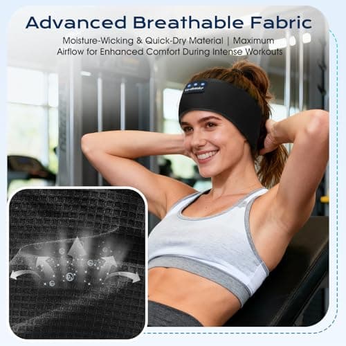 LC-dolida Sleep Headphones Headband Bluetooth 5.4, Soft Sleep Earphone Sleepband for Men Women Teens,Wireless Music Sport Earphones with Thin Speakers for Workout Relax Fitness Travel — view 5