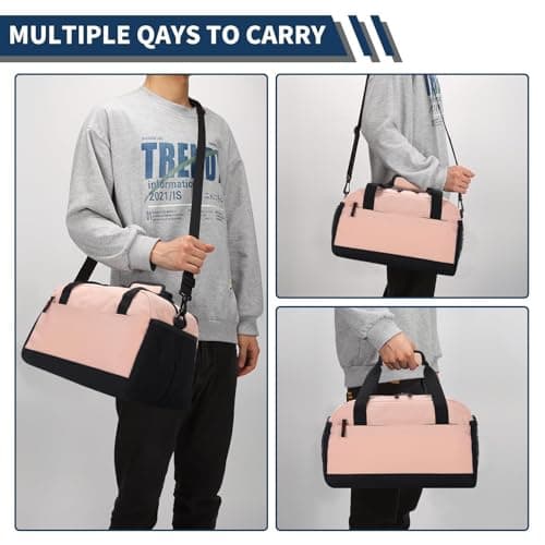 LONALIA 14L Small Gym Bag, Wet Pocket, 14 inch, Nude Pink — view 6