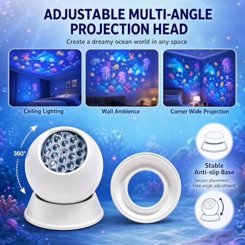 Dynamic Rotating LED Projector Light, Kids Ocean Night Light Projector — view 2