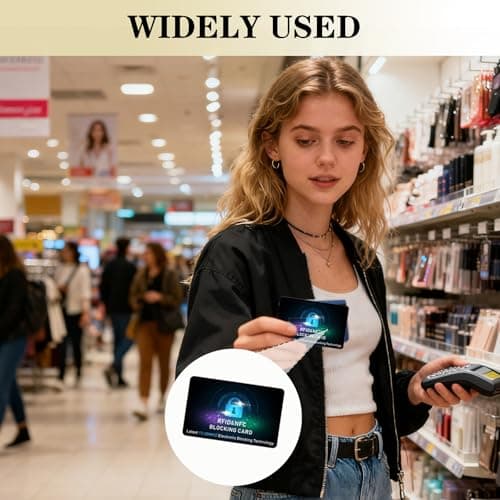 Verazquy 4 Pcs RFID Blocking Card Anti-Theft Debit Credit Card Protector, NFC Blocker for Wallets Stops Contactless Skimming Ultra-Thin Card Blocker No Batteries Required for Contactless Cards — view 6