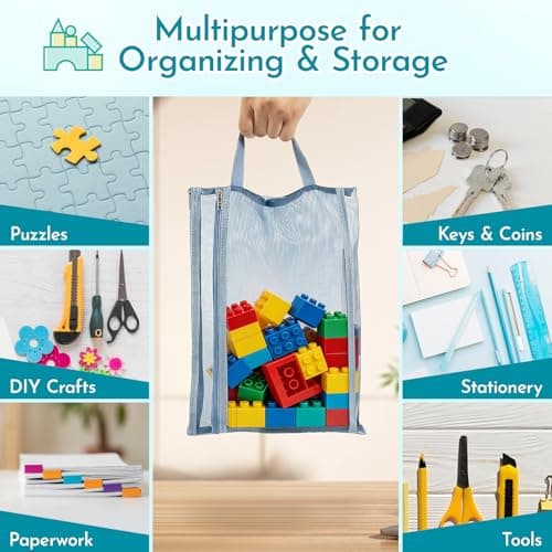 zxevg Toy Storage Bags 5 Zip & 9 Drawstring for Blocks — view 4