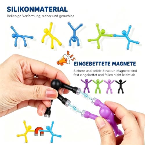 10 Pack Magnetic Men, Magnetic Toys, Portable Magnetic Travel Toys, Magnetic People, Magnet Fidgets, Bendable Magnetic Men Fidget Toys For Whiteboard, Fridge Decor & Travel Entertainment — view 4