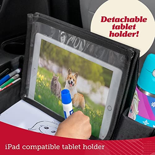 Lusso Gear Kids Travel Tray for Toddler Car Seat, Travel Tray for Kids Car Seat, Lap Tray for Airplane, Kids Travel Desk Accessories, Carseat Table Tray for Kids Road Trip Activities (Unicorn) — view 4