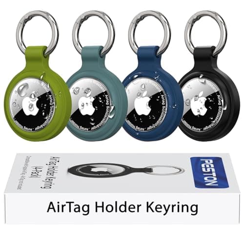 AirTag Holder Keyring, 4-Pack IP67 Waterproof Case for Apple AirTag 1 & 2