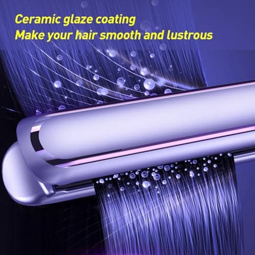 Portable Hair straighteners for Women, 2 in 1 Travel Straightener and Curler, Ultra-Fast 10 Second Heat Up, Digital Control with 5 Settings from 150-230°C, Hair Styling appliances (Rose Gold) — view 6