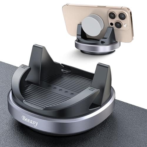 Beeasy Car Phone Holder Mount,360° Adjustable & Glare-Free Dashboard Phone Holder, Washable Silicone Phone Stand for Car, Anti Slip Car Mount for iPhone Samsung,Smartphones and GPS