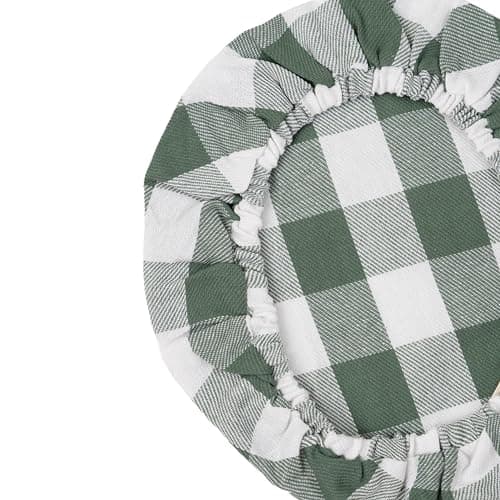 Sage Green Cotton Bowl Covers - 8 Pack, Reusable, Washable, 100% Cotton Fabric Set to Cover Fruits, Vegetables and Regulate Moisture - Elastic Closure for Salads, Bread & Leftovers (Sage Green) — view 6