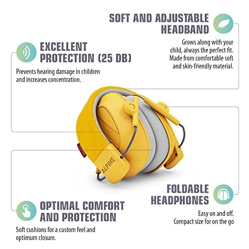Alpine Muffy Kids Noise Reduction Earmuffs - 5-16 y - Ear Defender - Yellow — view 3