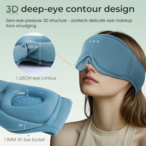 MUSICOZY Breathable Organic Bamboo Cotton Sleep Mask Headphones — view 4