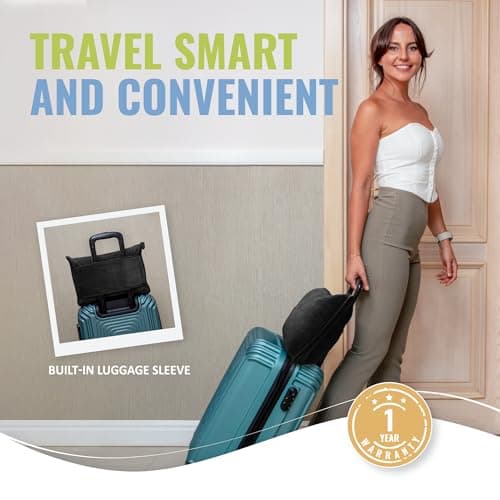 BOACAY Soft & Warm Travel Blanket for Aeroplane & Car - Essential for Long Flights for Women, Men, Children - Compact Pillow with Luggage Sleeve & Backpack Clip — view 4