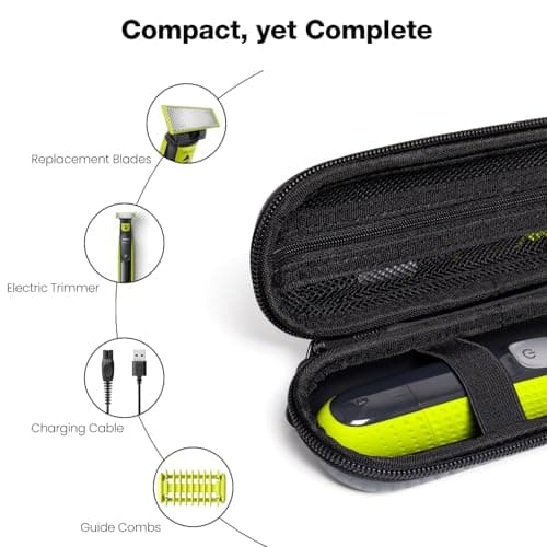 Nincha Travel Case Compatible with Philips Hybrid Electric Trimmer and Shaver, Face + Body Groomer QP2724/90, QP2834/70, QP1924/70, QP6531/70, QP4631/90, Hard Carrying Case, Portable Bag, Grey — view 4
