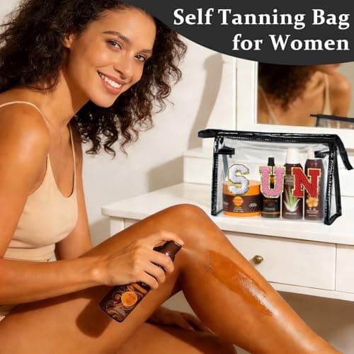 Elehui Clear Sunscreen Bag Waterproof Summer Beach Vacation Essentials Pool Day Must Have Accessories Small Makeup Toiletry Pouch Travel Purse Necessities Preppy Gifts for Women Teen Girls Black Sun — view 6