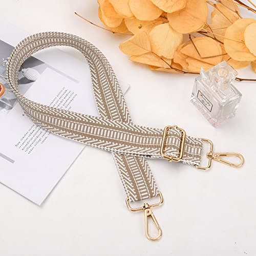 Aucuu Luggage Straps, Wide Shoulder Strap Adjustable Crossbody Bag Strap with Metal Swivel Hooks, Replacement Handbag Belt for Crossbody Bag, Luggage, Laptop and Duffle - 3.8CM Yellow — view 6