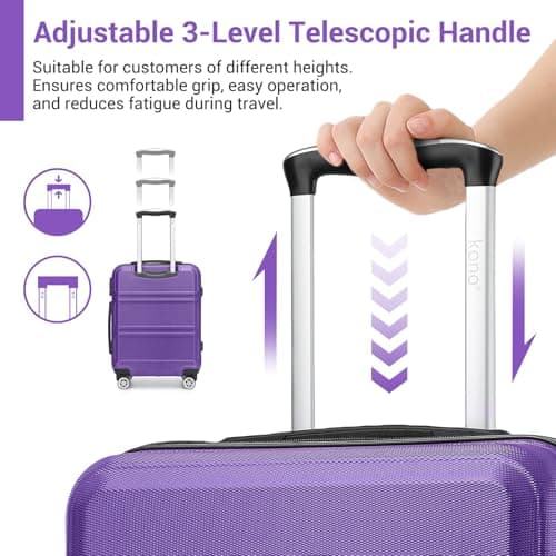 Kono Medium Suitcase with TSA Lock, Lightweight Hard Shell Checked Luggage — view 5