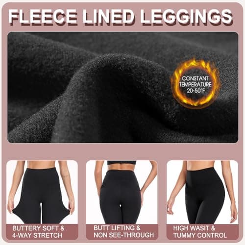 ACTINPUT Thermal Leggings Women High Waisted Thick Fleece Lined Leggings Long Winter Warm Stretchy Jeggings Fluffy Tights Ladies Clothes Exercise Walking Sports Yoga Pants Gifts My Orders(Green,S-M) — view 3