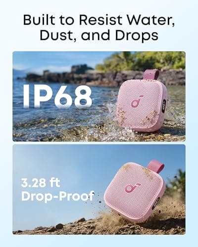 soundcore Boom Go 3i Portable Bluetooth Speaker by Anker, 24H Playtime, 15W Punchy Sound, Emergency Charging, Powerful BassUp 2.0, Bluetooth 6.0, IP68 Waterproof for Hiking/Cycling/Camping (Pink) — view 5