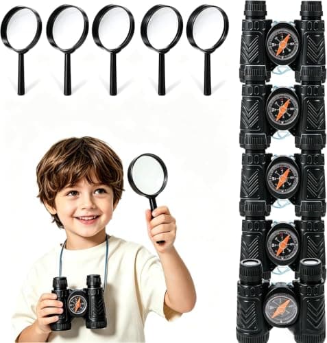 Kids Binoculars and Magnifiers Set Multi Pack for Outdoor Bird Watching