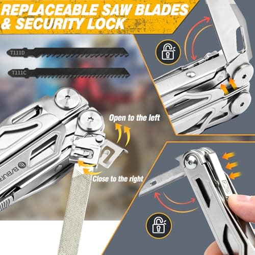 BIBURY Multitools, BI2045 Pro Multi Tool Foldable Pliers with Screwdriver — view 4