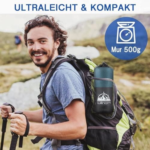 WILLNORN Sleeping Bag Liner - Soft & Lightweight Travel Sheet for Adults, 220x95cm - Portable & Easy Care, Ideal for Backpacking, Camping, Hotels, and Summer Trips — view 6