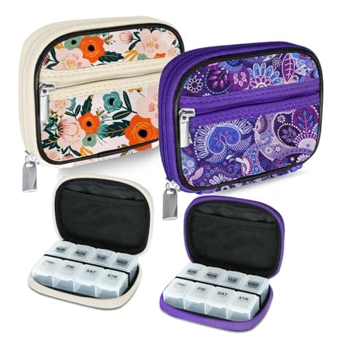 Serfeymi Weekly Pill Box Organiser Travel Tablet Medicine Organiser 7 Day