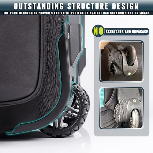 CHAMPKEY Premium Soft Padded Golf Travel Bag Flight with Wheels - 1200D Premium Oxford Fabric Golf Travel Cover — view 4