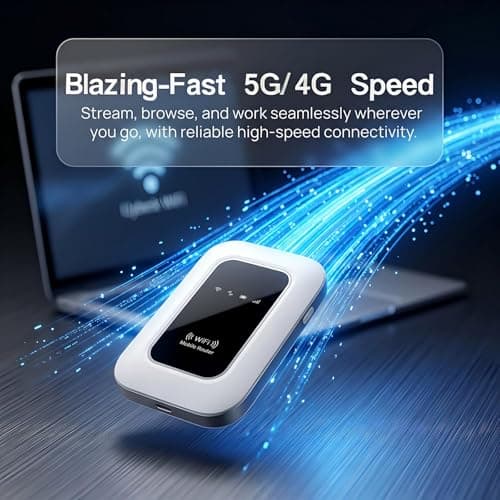 5G MiFi Hotspot, Unlocked Mobile WiFi Router with SIM Slot, WiFi 6, 300Mbps, UK Coverage – Connects up to 16 Devices, 14-Hour Battery, WPA3 Security, Plug & Play for Travel, Home Working, Caravan — view 3