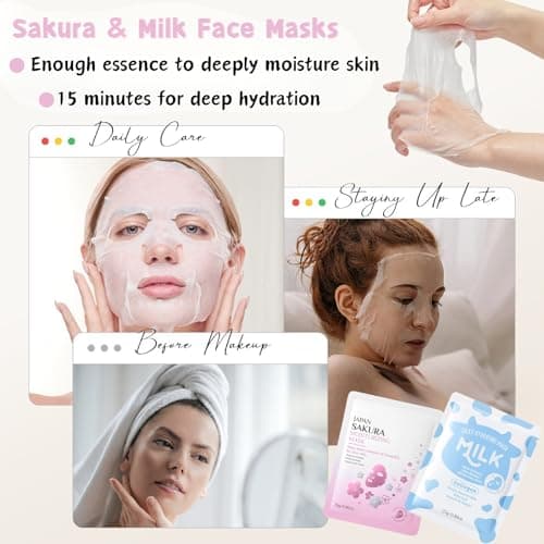 Sakura & Milk SkinCare Set 26 PCS,Birthday's Pamper Gifts for Teenager Girl — view 3