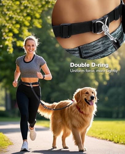 Pecute Hands Free Dog Leash with Adjustable Waist Belt for Running Hiking — view 5