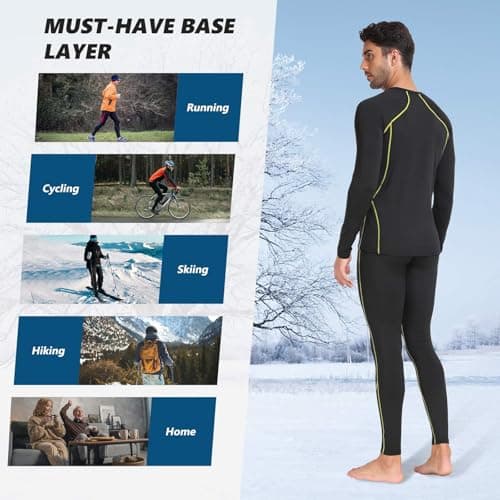 SIMIYA Thermal Underwear Mens, Quick Dry Base Layer for Men, Compression Mens Thermals Top and Bottoms, Winter Long Sleeve Long Johns for Workout Skiing Running Hiking — view 6