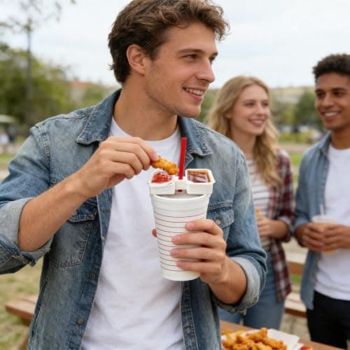Car Sauce Holder Cup Top Fast Food over the Straw Portable Container — view 2