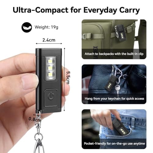 AXFEE Keychain Torch, 1PC LED Small Torch Keyring Light, 3 Modes — view 2